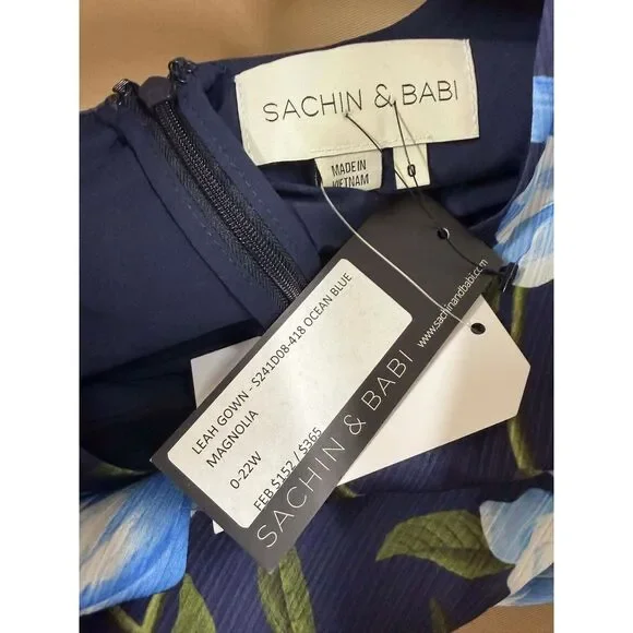 Sachin & Babi — Leah Gown Ocean Blue Magnolia Size 0 - Picture 6 of 6